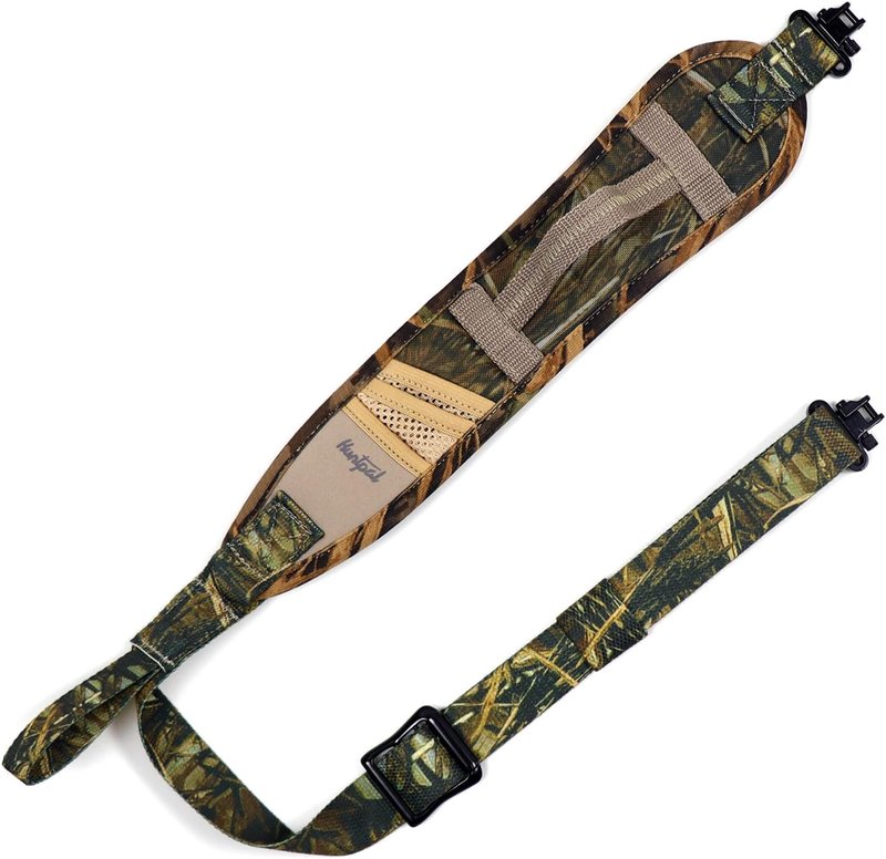 HUNTPAL Camo Gun Sling - 2 Point Shotgun Rifle Strap with Quick-Grab Handle & 3 Pockets | Durable Nylon Webbing
