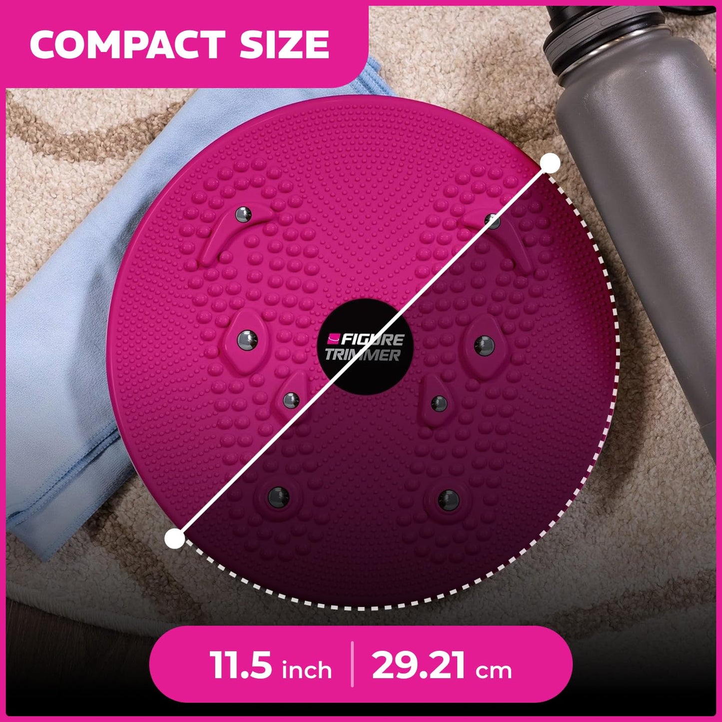 Figure Trimmer Core Abs Twister Board - Waist Sculptor Twister Board for Core & Ab Exercise - Waist Twisting Disc, Dizzy Disc Twist Board for Slimming Workout with 8 Magnets Reflexology