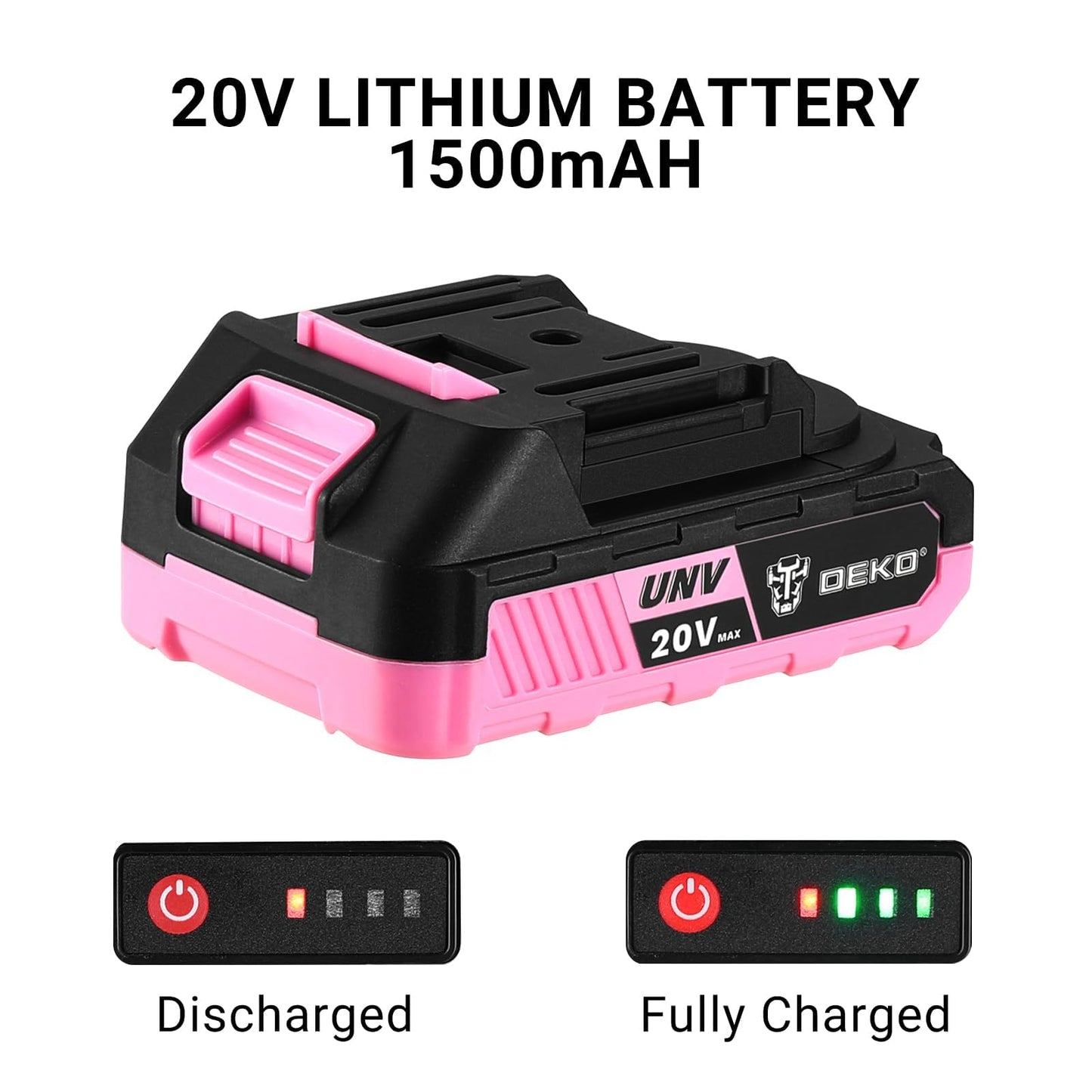 Power Drill Cordless: DEKOPRO Pink Cordless Drill 20V Electric Power Set Tool for Women Drills with Battery and Charger Drills Driver Kit