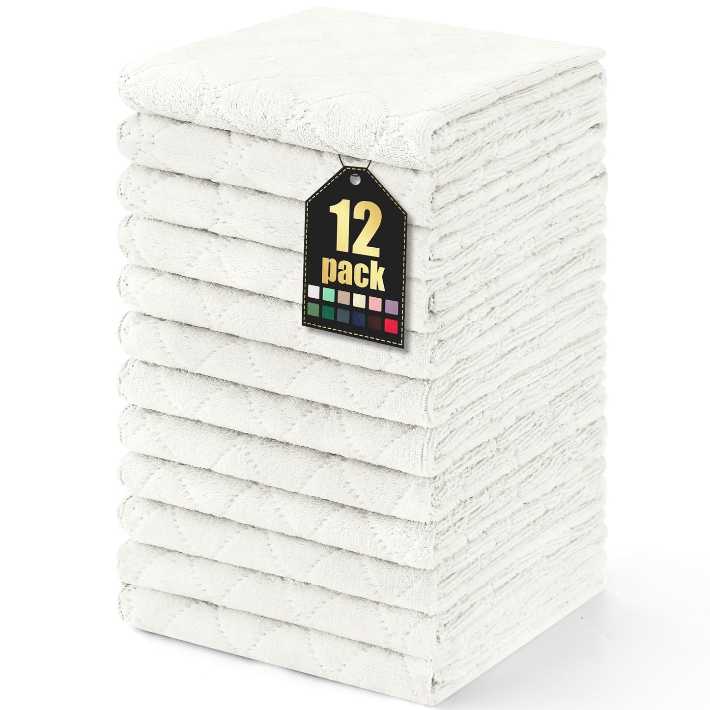 Homaxy 12 Pack Kitchen Dish Cloths (10 x 10 Inches, Grey), Super Soft and Absorbent Coral Velvet Dish Towels, Nonstick Oil Fast Drying Microfiber Cleaning Cloth, No Lint Household Dishcloths