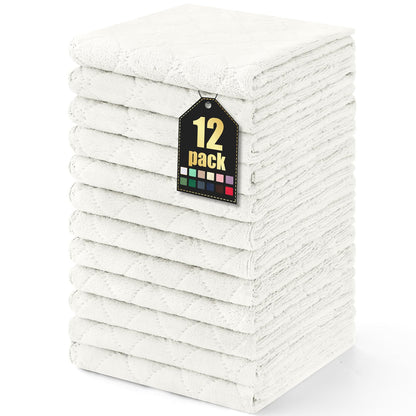 Homaxy 12 Pack Kitchen Dish Cloths (10 x 10 Inches, Grey), Super Soft and Absorbent Coral Velvet Dish Towels, Nonstick Oil Fast Drying Microfiber Cleaning Cloth, No Lint Household Dishcloths