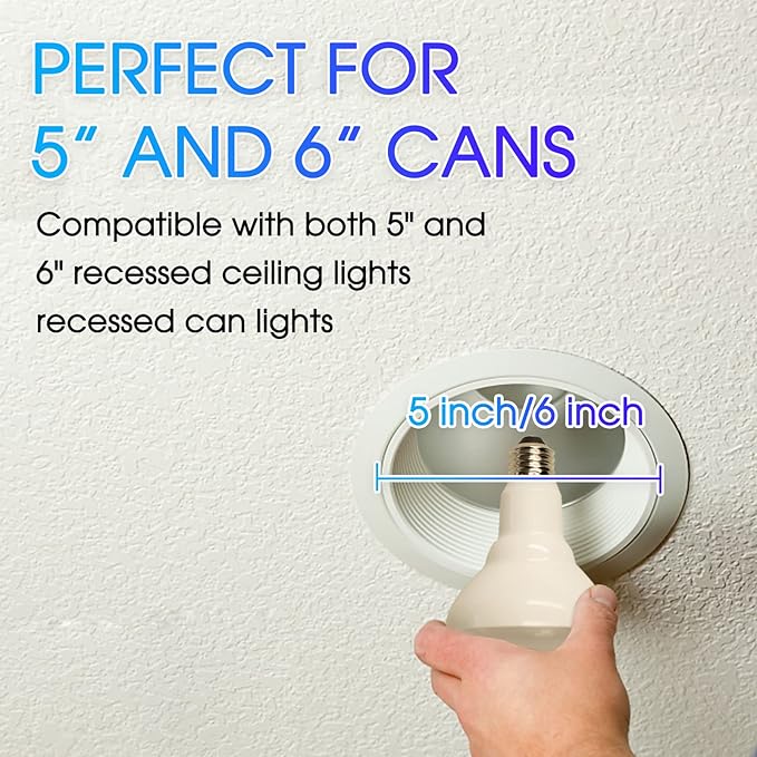 Energetic BR30 LED Flood Lights Indoor, Daylight 5000K, 65W Recessed Light Bulbs, Dimmable, 750lm, Energy Star & CRI 90, 6 Pack