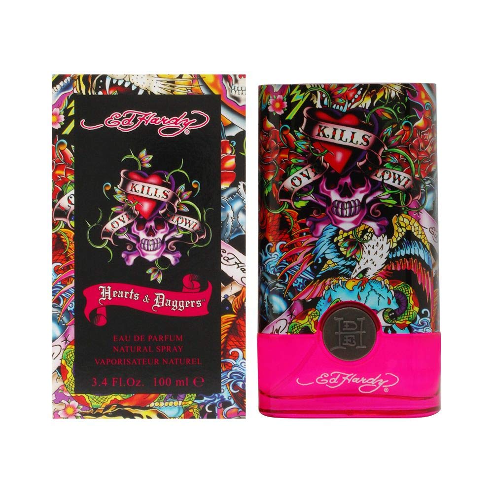 Ed Hardy Women's Perfume Fragrance by Christian Audigier, Eau De Parfum, Hearts & Daggers, 3.4 Fl Oz