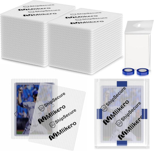 Card Shipping Protectors - 120 Pack with 200 Hard Card Sleeves & 200 Clear Sleeves for Safe Storage
