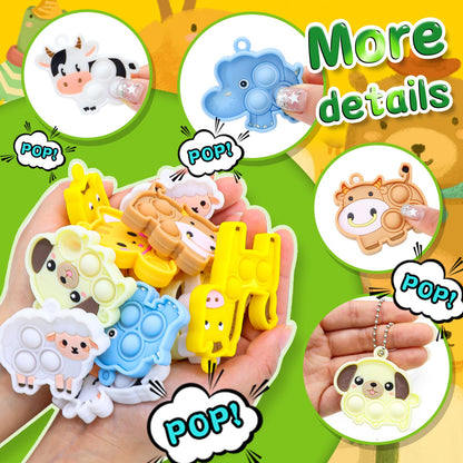 30pcs Party Favors for Kids Fidget Toys Bulk Mini Pop Keychain Stocking Stuffers Birthday Carnival Treasure Classroom Prizes Toddler Toys Fidget Pack Stress Relief Toys