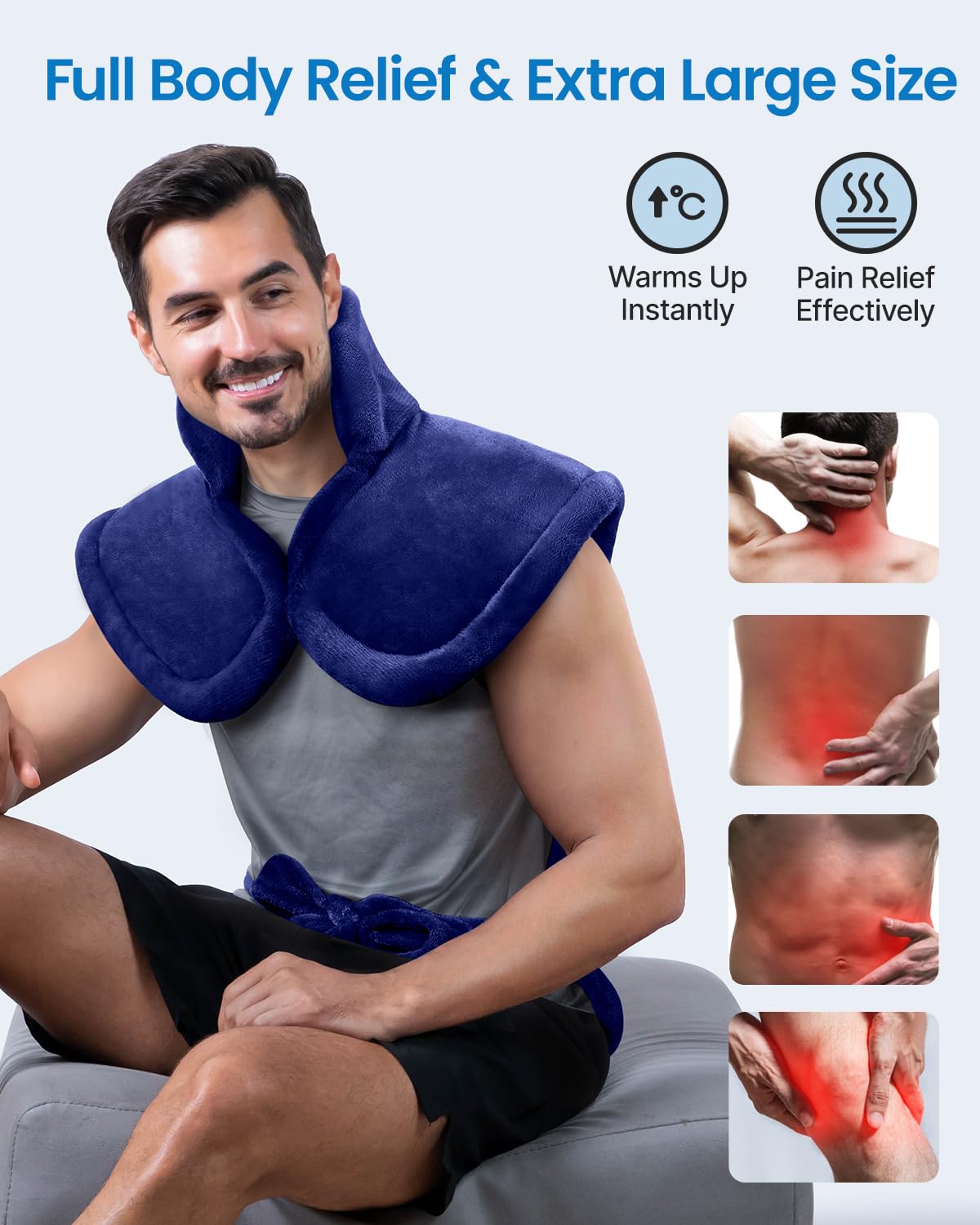 RENPHO Electric Heating Pad for Back Pain Relief, Birthday Christmas Gifts for Women Men Mom Dad Elderly, FSA Eligible Items Only List, Large Heat Pad for Neck Shoulders, 24"x33", ETL Certified, Gray