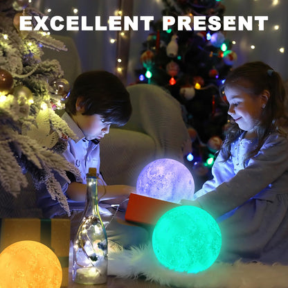 GROPINFLY Moon Lamp, Sliding Control Moon Night Light, Kids Night Light, 16 Colors Moon Light with Unique Stand, Remote&Sliding Control, Timing, USB Rechargeable, Gift for Kid Friend Lover, 6 in