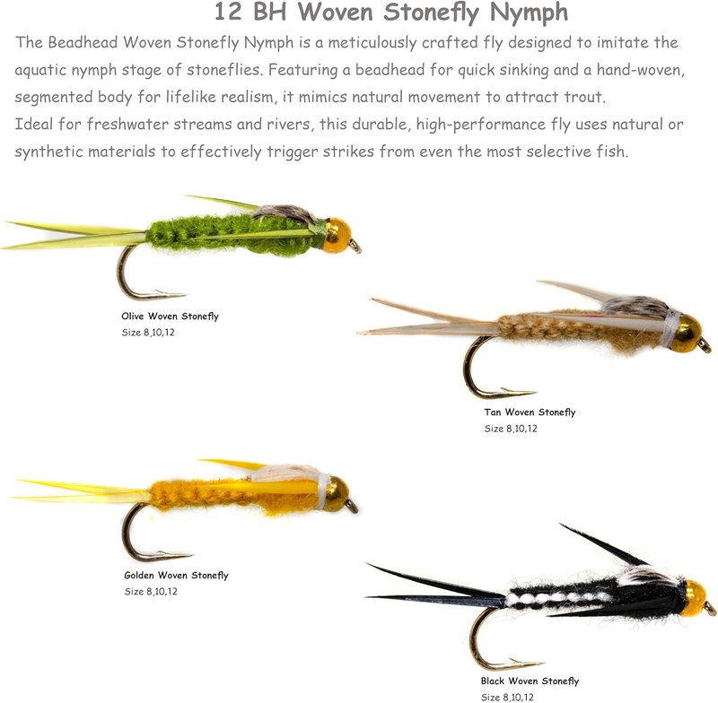 Outdoor Planet Dry Fly & Nymph Lure Assortment - 12/24 Pack for Trout Fishing
