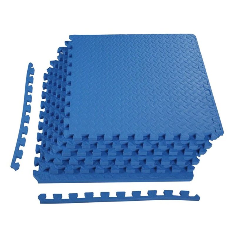 BalanceFrom Puzzle Exercise Mat 3/4" Thick, EVA Interlocking Foam Floor Tiles for Home Gym, Mat for Home Workout Equipment, Floor Padding for Kids, Blue, 24 in x 24 in x 3/4 in, 24 Sq Ft - 6 Tiles