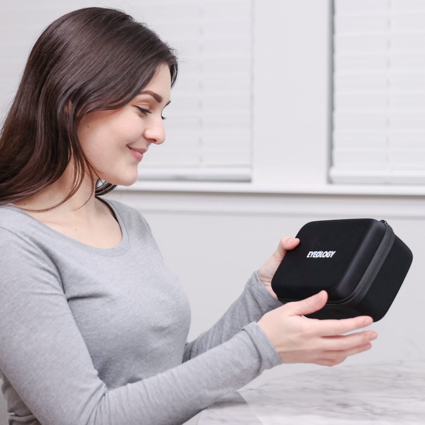 Eyeology Eye Massager with Heat, Intelligent Eye Mask for Eyes Fatigue Relief, White