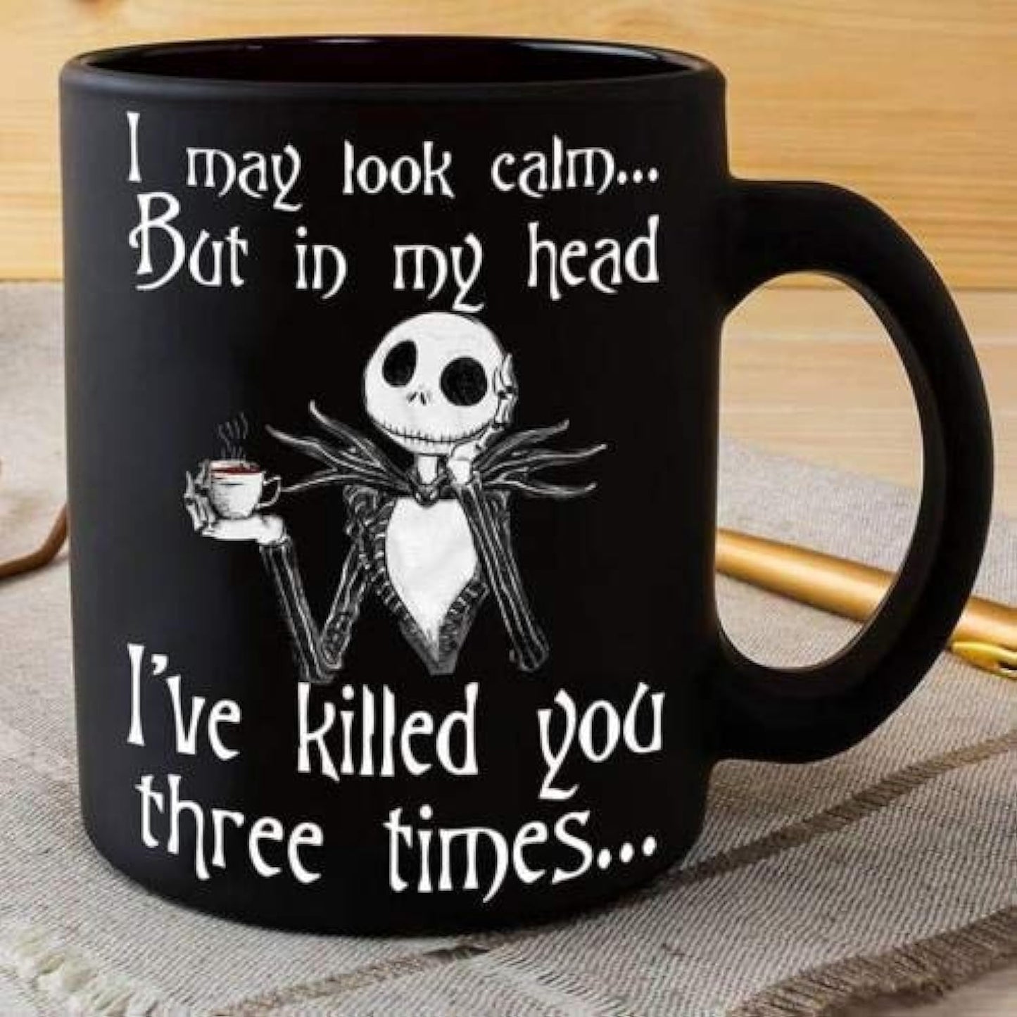 LPVLUX Skeleton I May Look Calm But In My Head Coffee Mug- 11 OZ Coffee Mugs