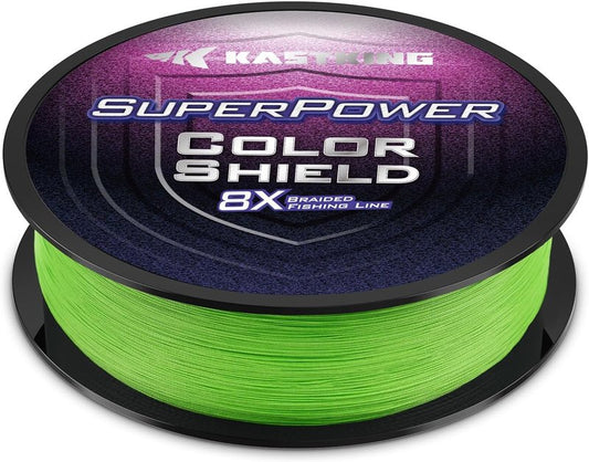 KastKing Superpower ColorShield Braided Fishing Line - Colorfast UHMWPE Fiber, Smooth & Strong | 1000 Yards, High Abrasion Resistance