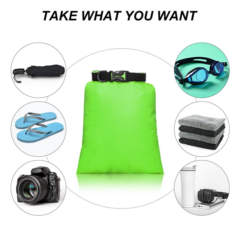 Shappy 12 Pcs 6/12 Pcs Waterproof Dry Bags, Lightweight Outdoor Waterproof Dry Stuff Sacks 15/8/5/4/3/2 L and Long Adjustable Shoulder Strap for Kayaking Rafting Boating Hiking Camping (Dark)
