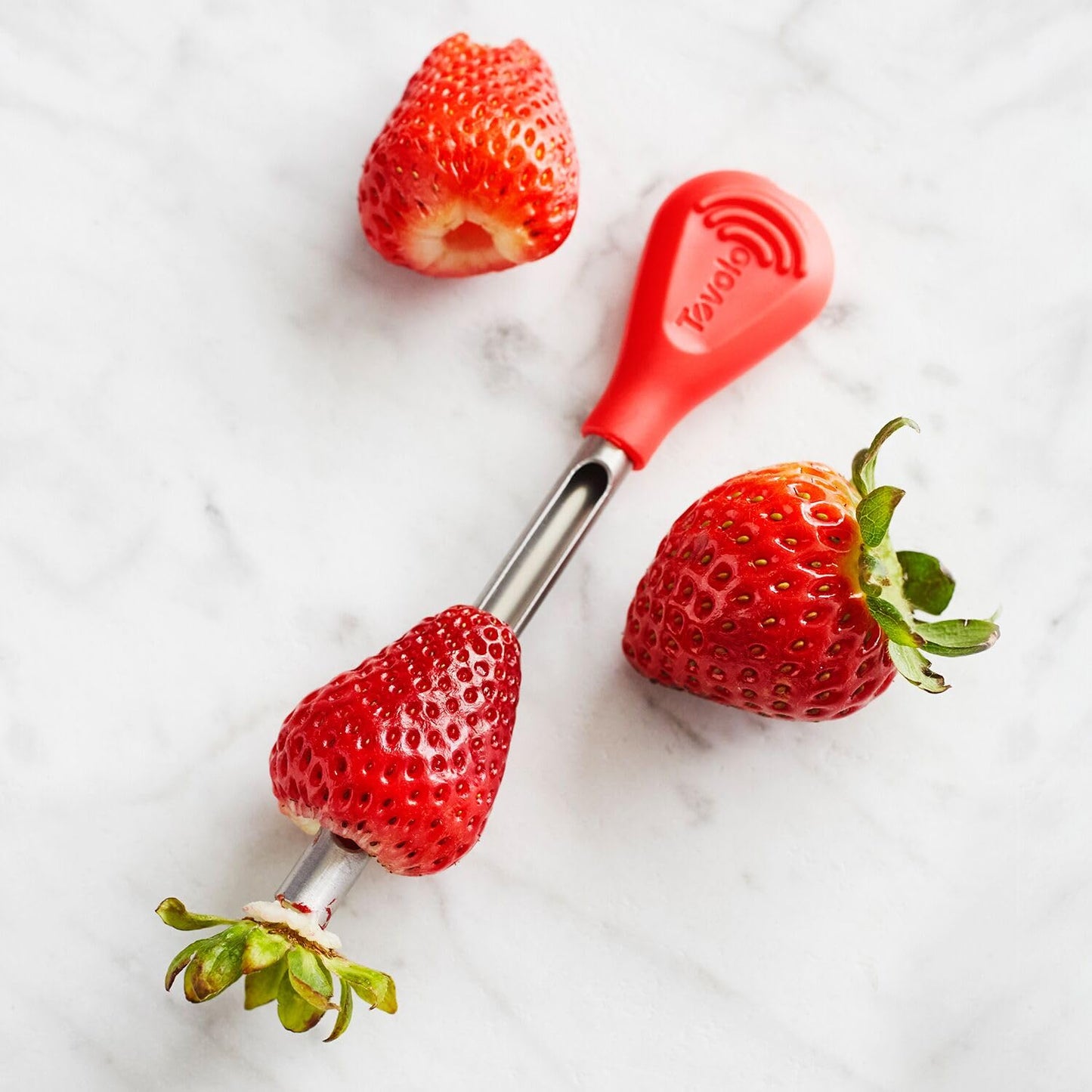Tovolo Mini Berry Melamine Colander (Cayenne) - Small Food Strainer for Berries & Fruit/BPA-Free, Food-Safe, & Dishwasher-Safe
