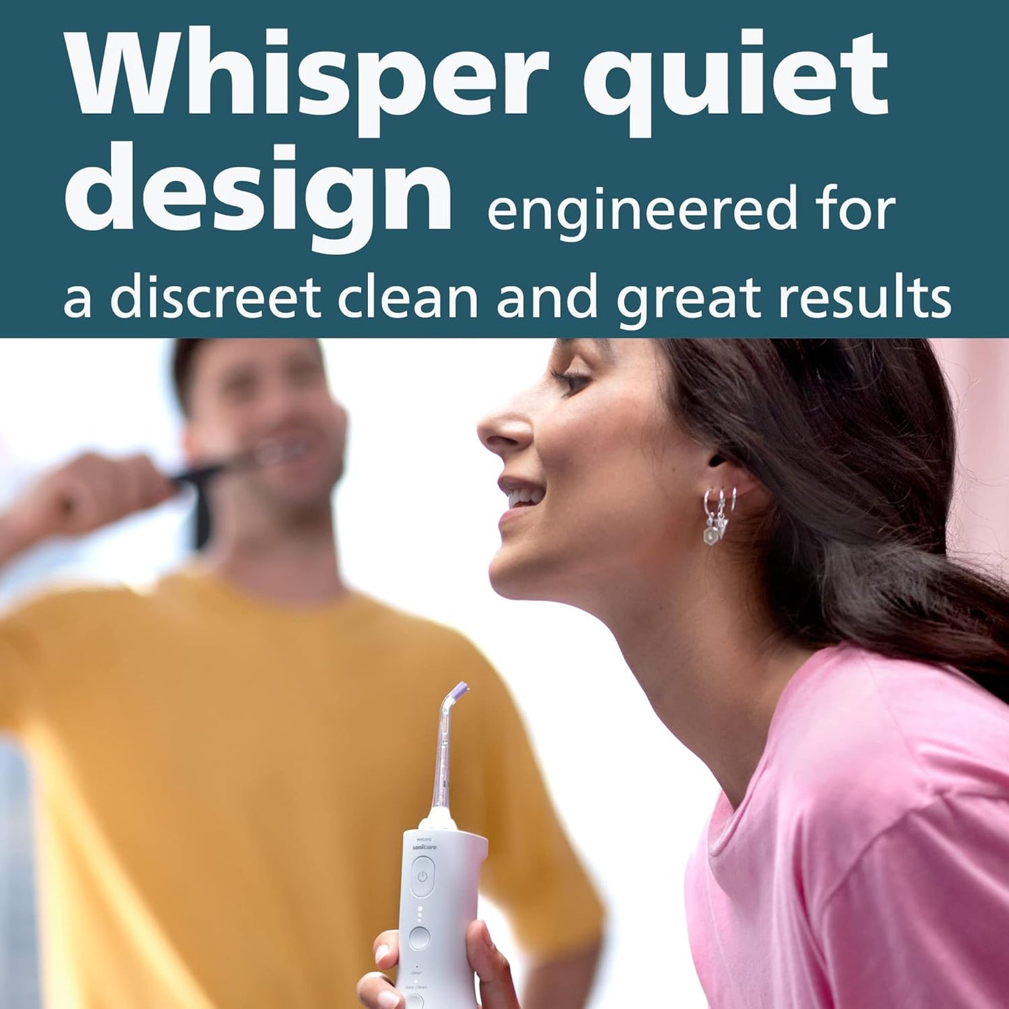 Philips Sonicare Cordless Power Flosser 3000 - Water Flosser with Innovative Quad Stream Technology, Oral Irrigator with 2 Flossing Modes and 3 Pressure Levels, IPX7 Waterproof, White, HX3826/21