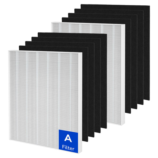 Fil-Fresh 115115 Replacement Filter A, Compatible with Winix Plasmawave Air Purifiers C535, 5300, 5300-2, 6300, 6300-2, P300, AM90, C909, 9800, 2 True HEPA Filters + 8 Activated Carbon Filters