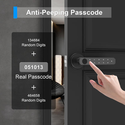 HEIXSMT Fingerprint Door knob, Fingerprint Door Lock with Code,Keyfob Card,Bluetooth,Key,Biometric Smart Lock for Home Bedroom Apartment