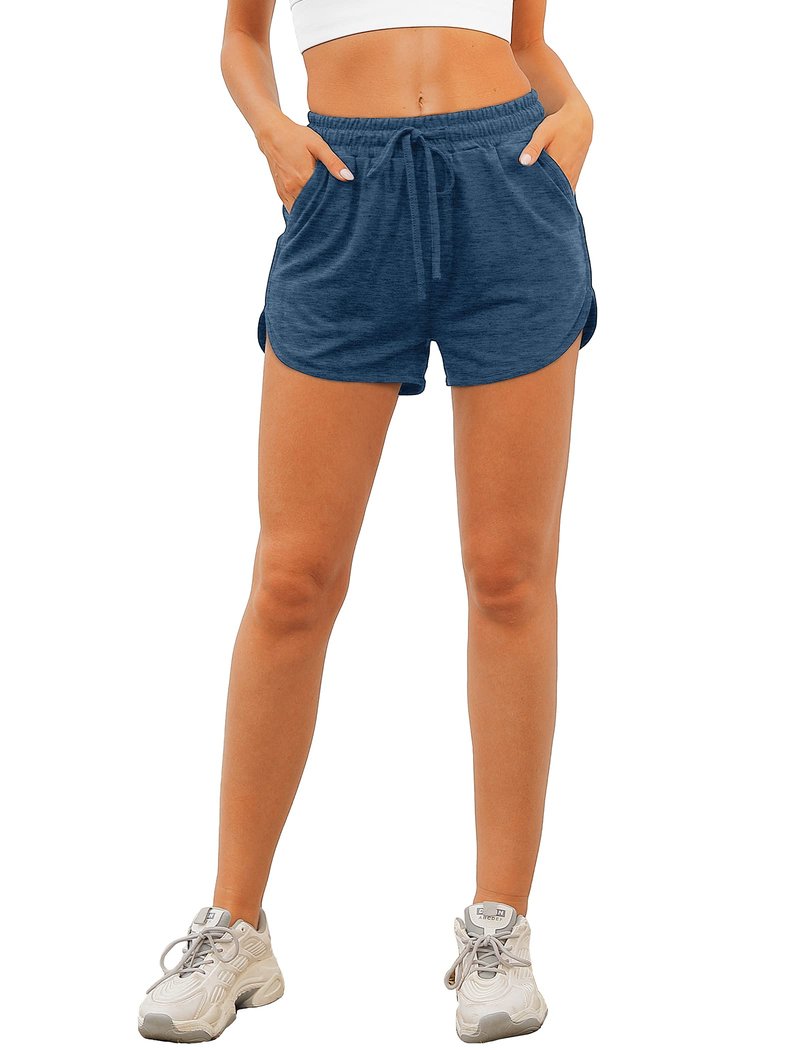 Womens Athletic Shorts Casual Summer Clothes Navy Blue M