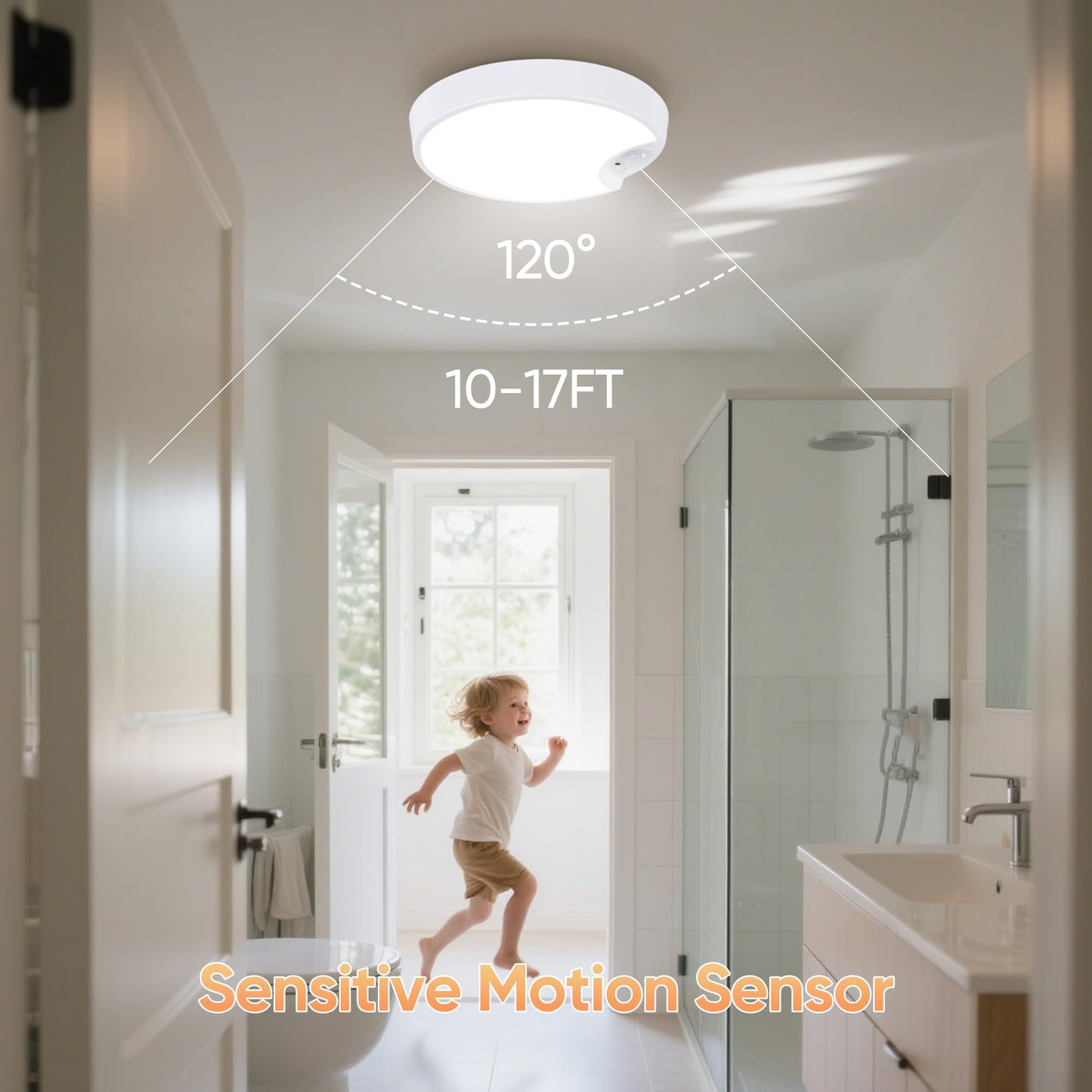 DJBoomy Motion Sensor Ceiling Light Indoor: Rechargeable Wireless Closet Light with Remote for Pantry Hallway Stair Laundry Room
