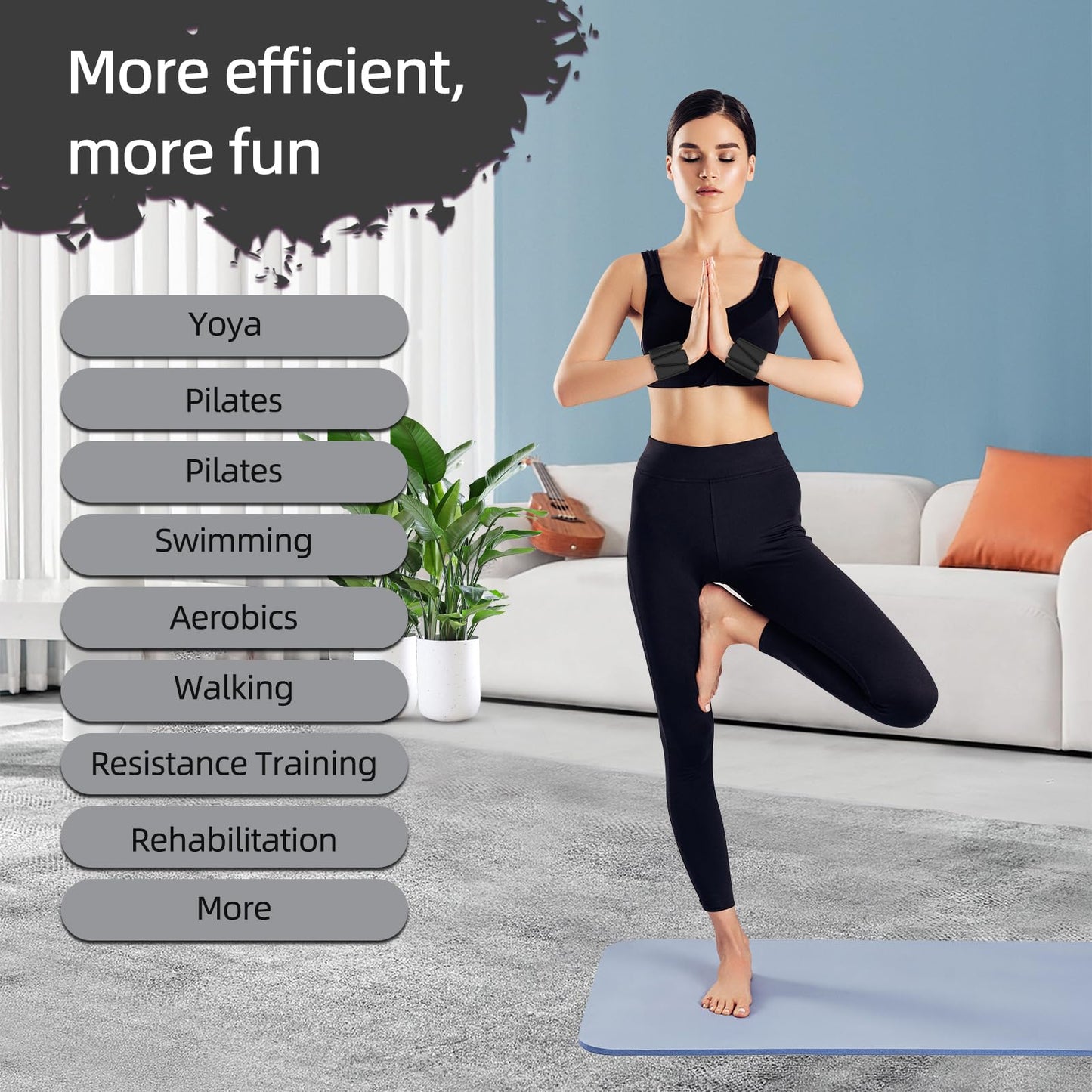 Adjustable Wearable Pilates Wrist & Ankle Weights For Women & Men | Arm & Leg Weights Silicone Wrist Bangles For Home Gym Workout, Travel, Yoga, Barre, Strength Training-Set Of 2 Weights (1lb Each)