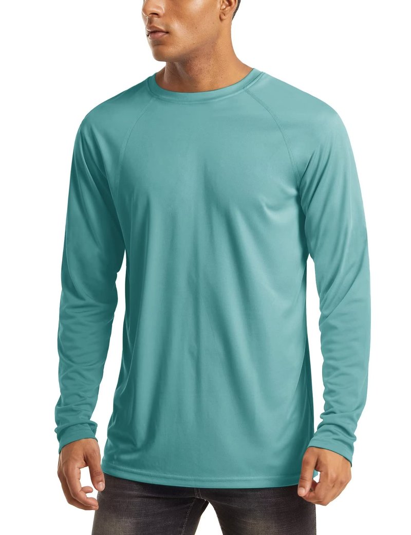 MAGCOMSEN Men's Long Sleeve Shirts UV Protection Quick Dry Rash Guard Grey Green, 3XL