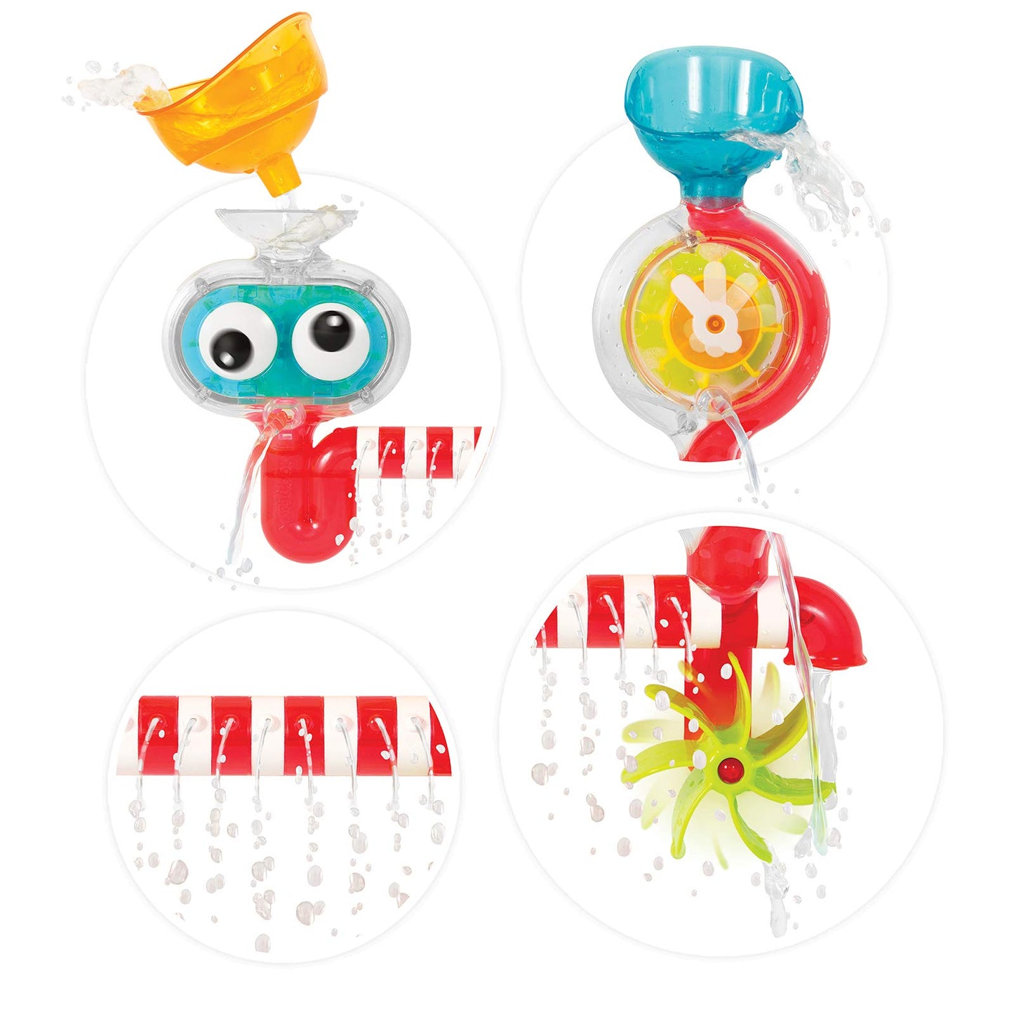 Yookidoo Baby Bath Toy - Spin 'N' Sprinkle Transparent Water Lab - Spinning Gear and Googly Eyes - Attaches to Any Size Tub Wall (1-3 Years)