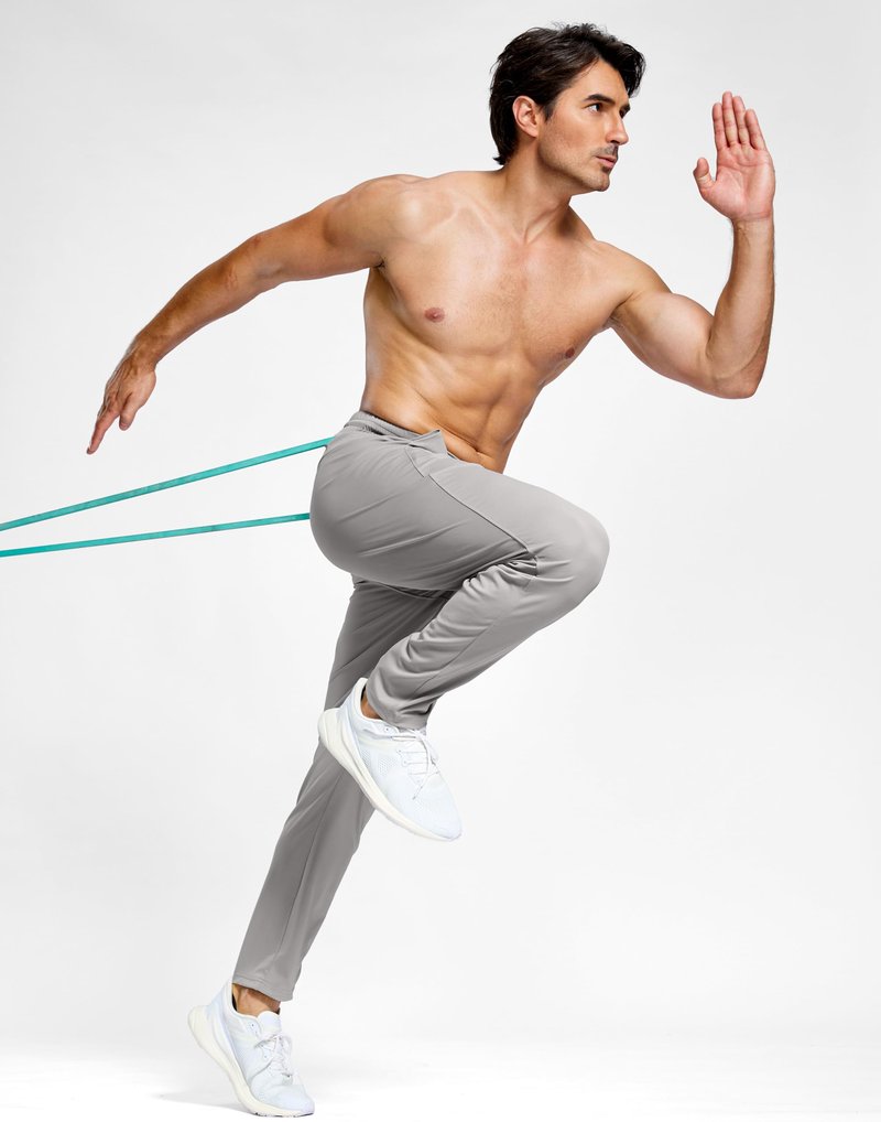 G Gradual Men's Sweatpants with Pockets Lightweight Workout Athletic Track Pants Stretch Gym Running Jogging Joggers for Men(Light Grey,L)