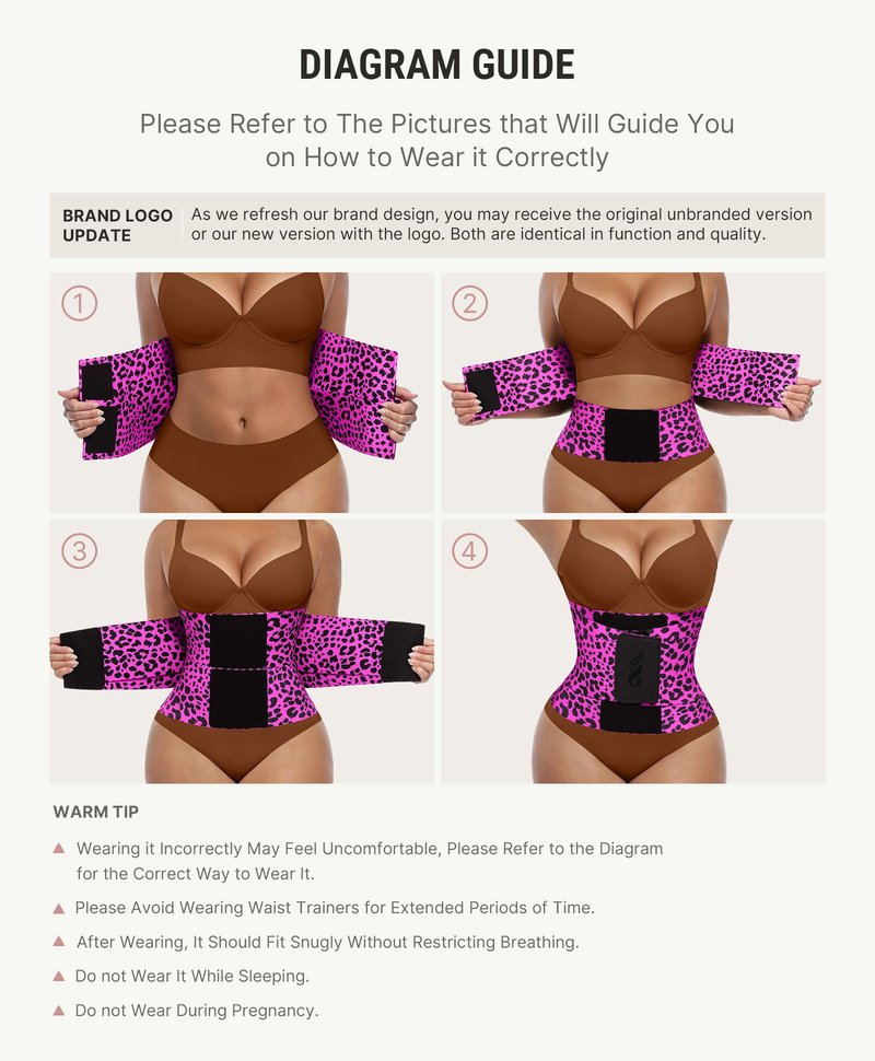 FeelinGirl Workout Waist Trainer Cincher Corset Shaper Tummy Slimmer Plus Size for Women Rose Leopard XS