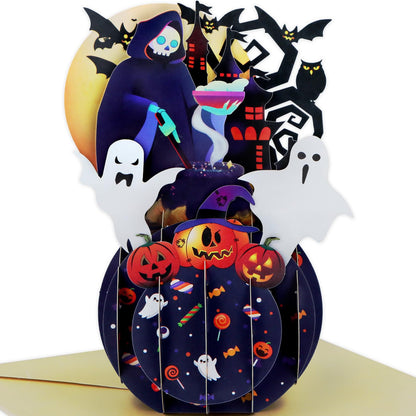 FaCraft Halloween Cards - 3D Handmade Happy Halloween Pop Up Greeting Cards Gifts with Envelope and Seals, for Kids Boy Girl (Pumpkins, Ghosts, Witches, Bats