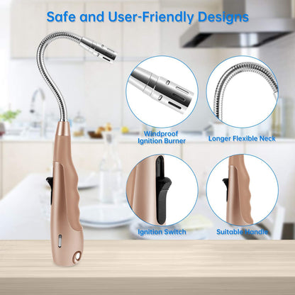 Butane Lighter Torch Long Lighter Jet Flame Windproof Lighter with Visual Fuel Window for Fireplace Kitchen Grill BBQ Camping, Pink (No Butane Included)