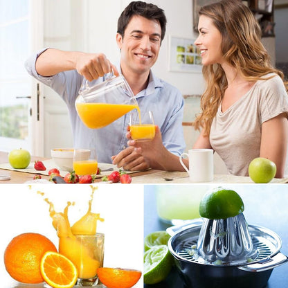 Citrus Lemon Orange Grapefruit Juicer Manual Squeezer 304 Stainless Steel Robust Hand Juicer Reamer Rotation Press with Strainer＆10oz Bowl, 2 Pour Spouts, Dishwasher Safe, Easy to Clean, Heavy Duty
