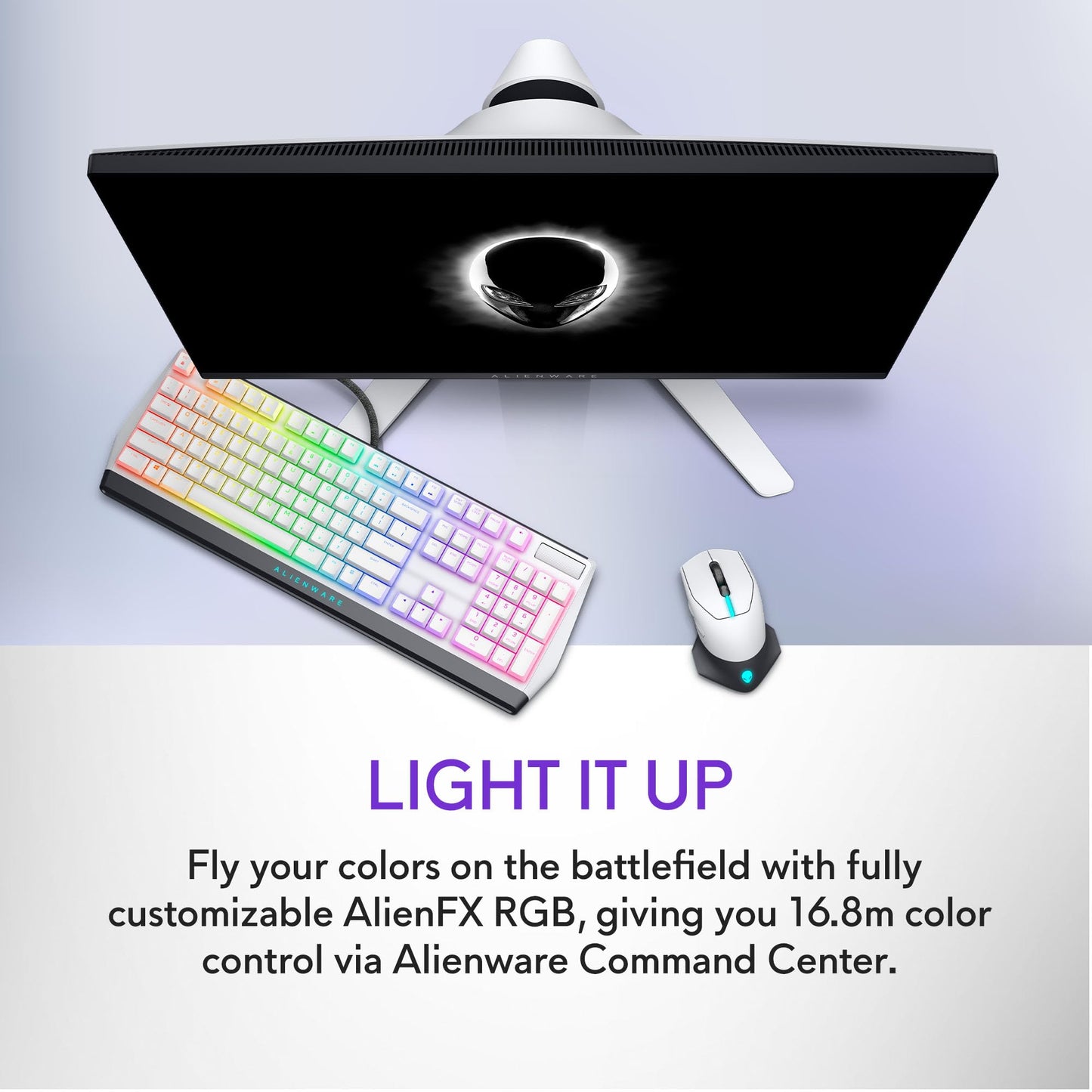 Alienware Wired/Wireless Gaming Mouse AW610M - 16000 DPI Optical Sensor, 350 Hour Rechargeable Battery, 7 Buttons, 3-ZONE 16.8m AlienFX RGB Lighting, Ergonomic - Dark Side of the Moon