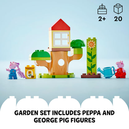 LEGO DUPLO Peppa Pig Garden and Tree House Toy for 2+ Year Old Toddlers, Girls & Boys - Fine Motor Skills Toys with 2 Figures, Flower Bricks and Accessories - 10431