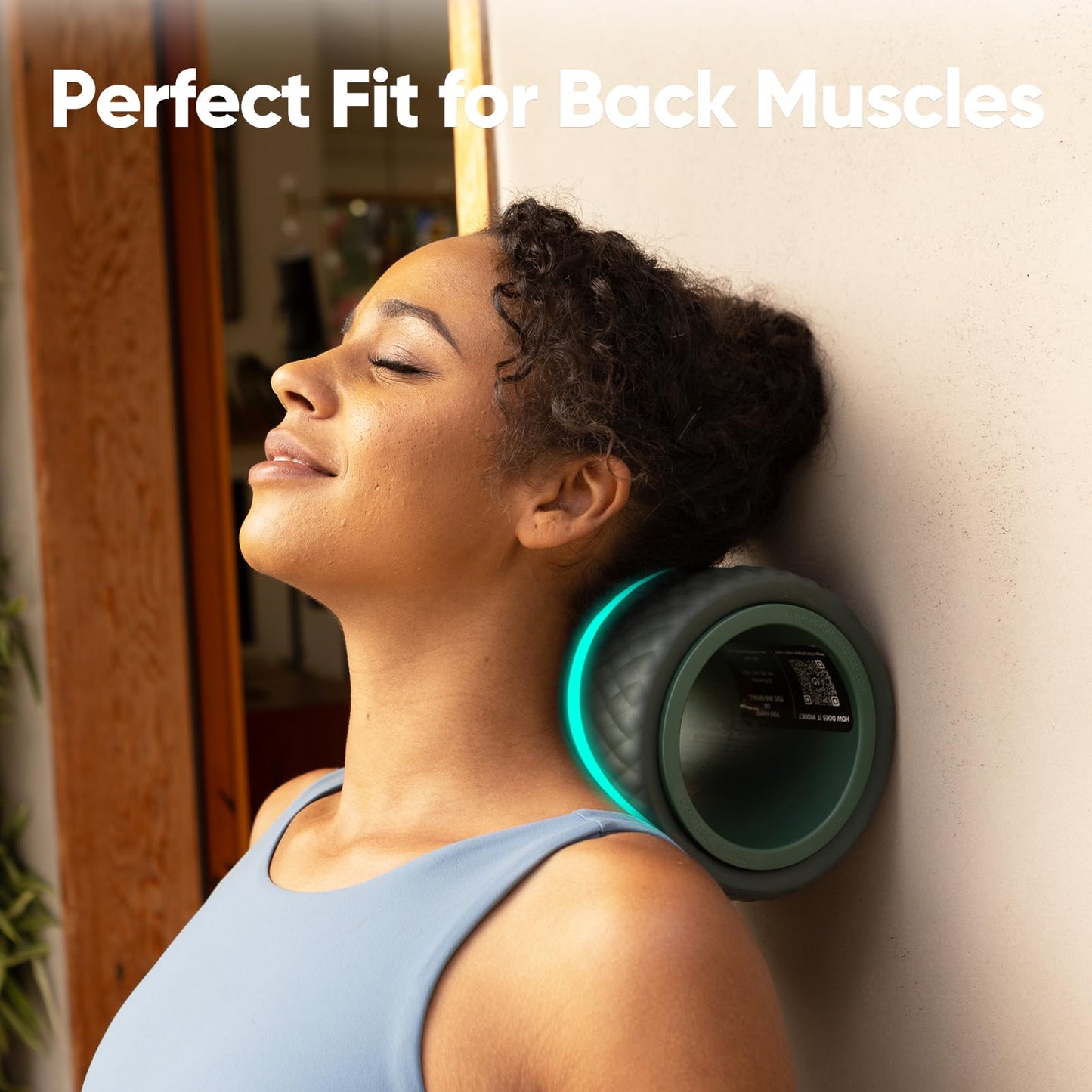 FitBeast Back Roller - Deep Tissue Massage Wheel, Yoga Wheel & Back Stretcher for Pain Relief (6'', Blue)