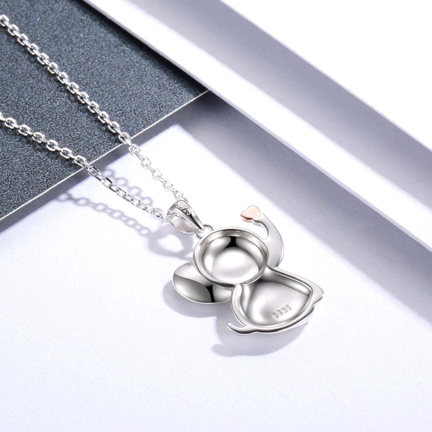 MANBU Sterling Silver Cute Elephant Necklace Good Luck Animal Pendant Wildlife Holiday Jewelry Gift for Elephant Lovers