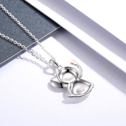 MANBU Sterling Silver Cute Elephant Necklace Good Luck Animal Pendant Wildlife Holiday Jewelry Gift for Elephant Lovers