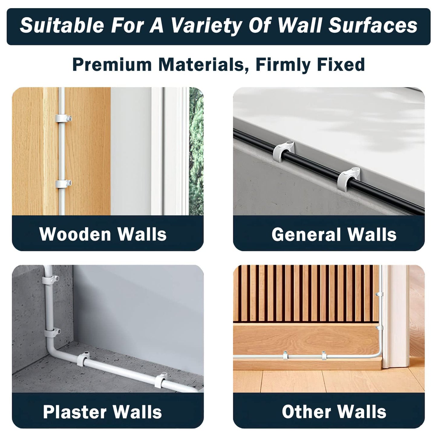 Cable Clips 10mm Nail in Cable Holder Clip 100 Pcs Wire Clips Speaker Tacks for Cords Coax Clamps Ethernet Cord Tacks RG6 RG59 CAT6 RJ45 Wall Wire Organizer