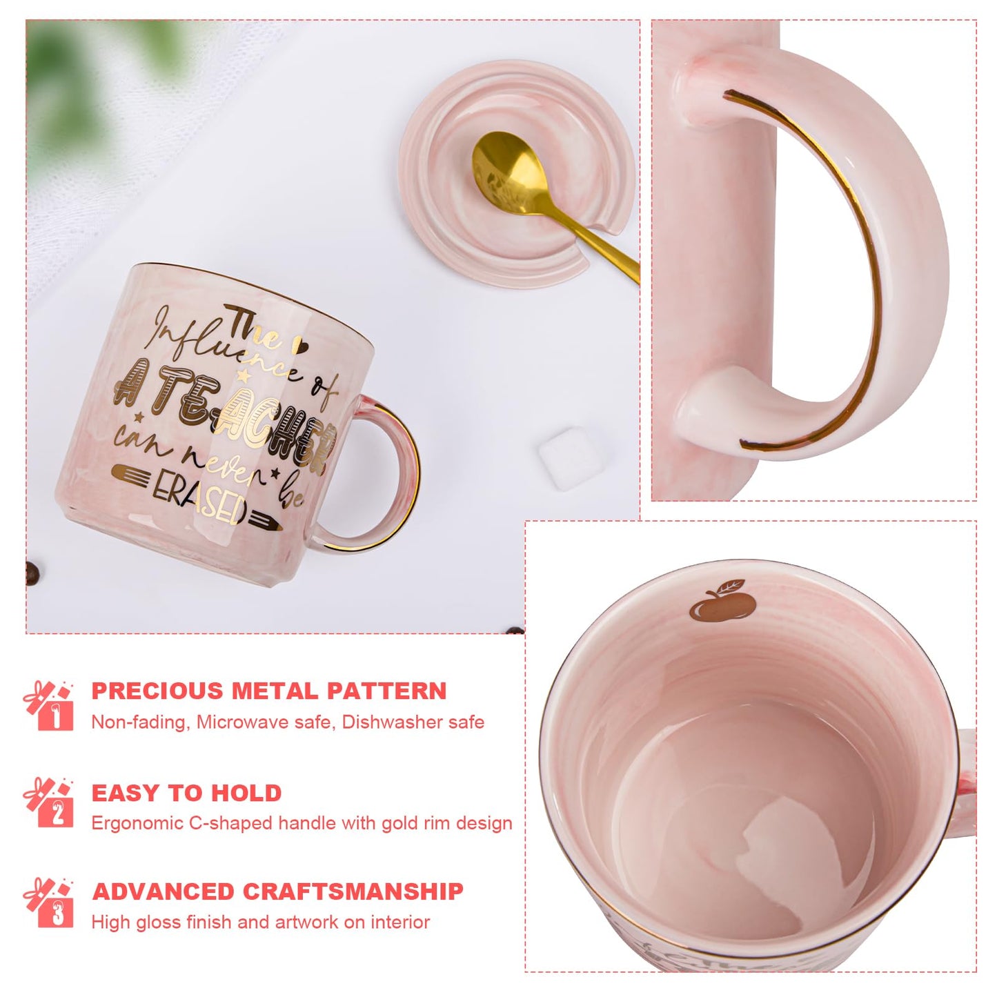 Best Friend Birthday Gifts for Women, Friendship Gifts for Women, Unique Birthday Valentines Day Gift Ideas for Her, Friends Female, Besties, BFF Ceramic Marble Coffee Mug Gift Box Printed Gold 14 oz