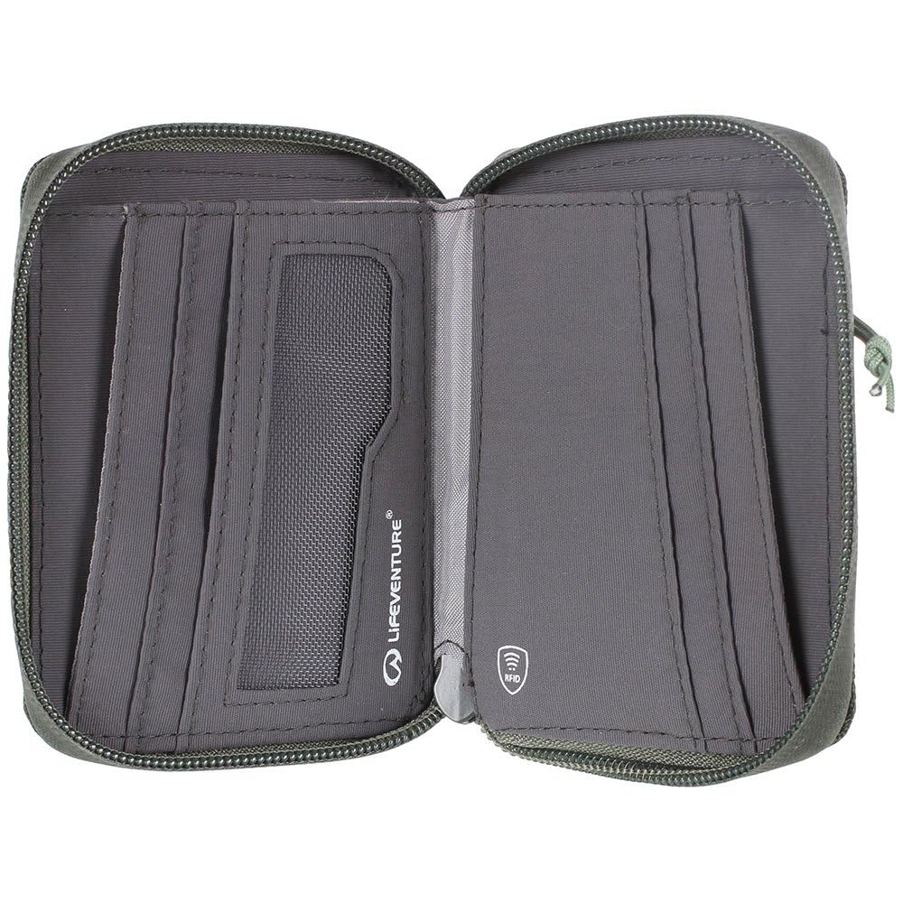 Lifeventure RFID Protected Bi-Fold Wallet, Made from eco-Friendly Recycled Material Olive