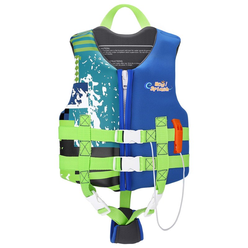 HeySplash Toddler Swim Vest, Kids Swimming Jacket Toddler Floaties with Adjustable Strap, Float Jacket for Puddle Pool Jumper, Beach, Boating, Learn to Swim Aid Fits 6-9Years/50-80Lbs, Indigo