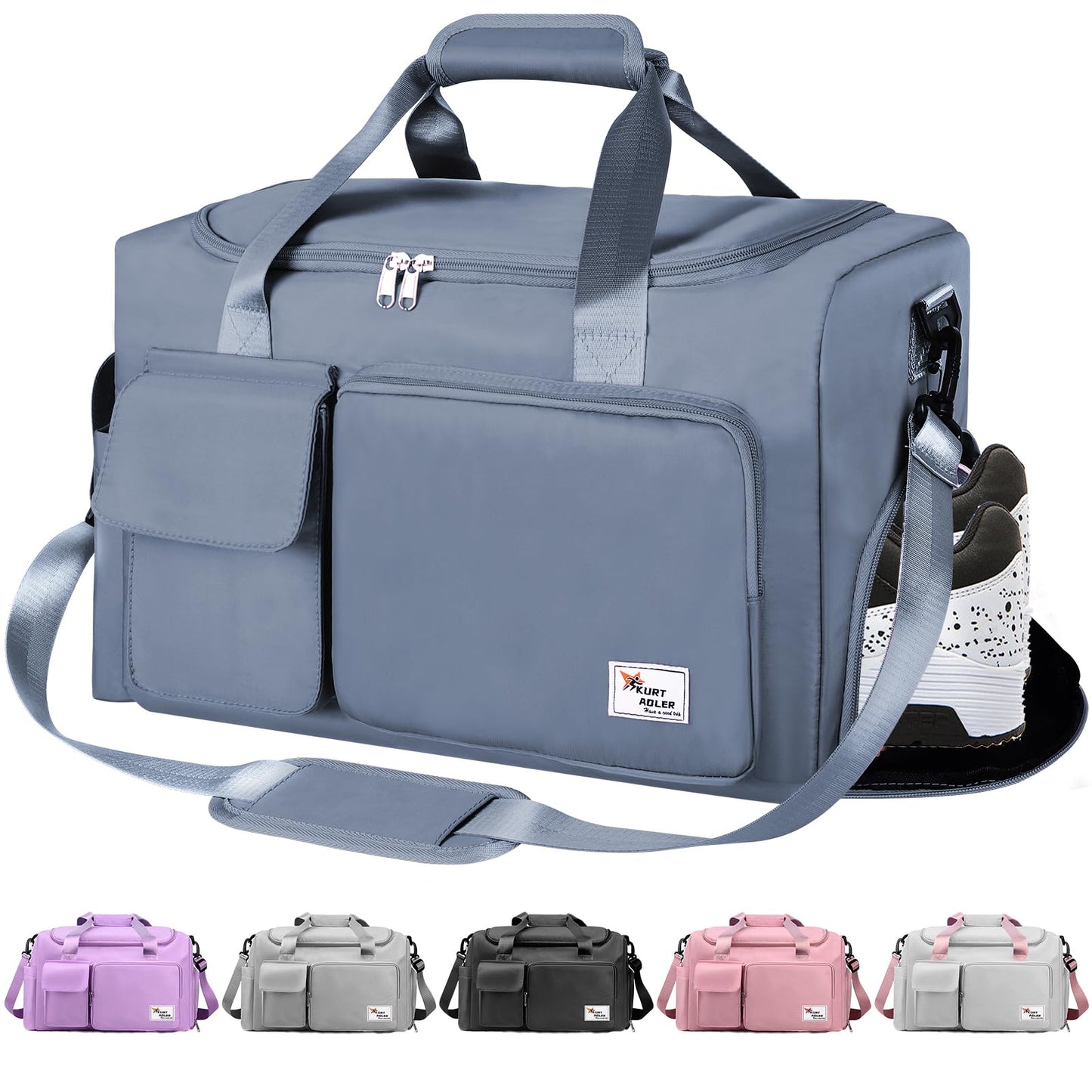 Gym Bag, Travel Bag Sport Duffel Bag with Wet Pocket, Gym Duffle Bag Foldable Men Women Travel Fitness Holdall Barrel Sports Overnight Weekender Bags for Gym Travel Swimming