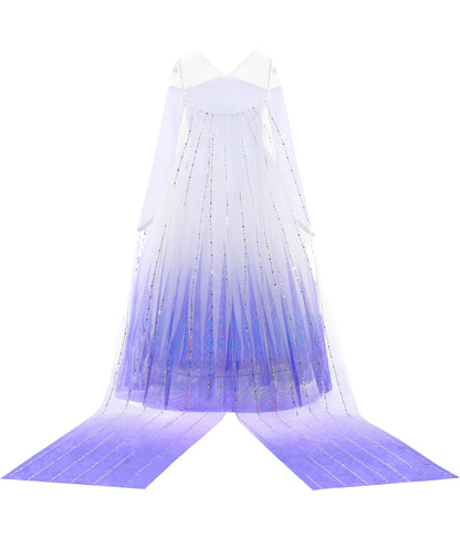 Aoiviss Girls Princess Costumes Snow Queen Princess Dresses Fancy Dress Up Clothes for Halloween Snow Party Cosplay, White