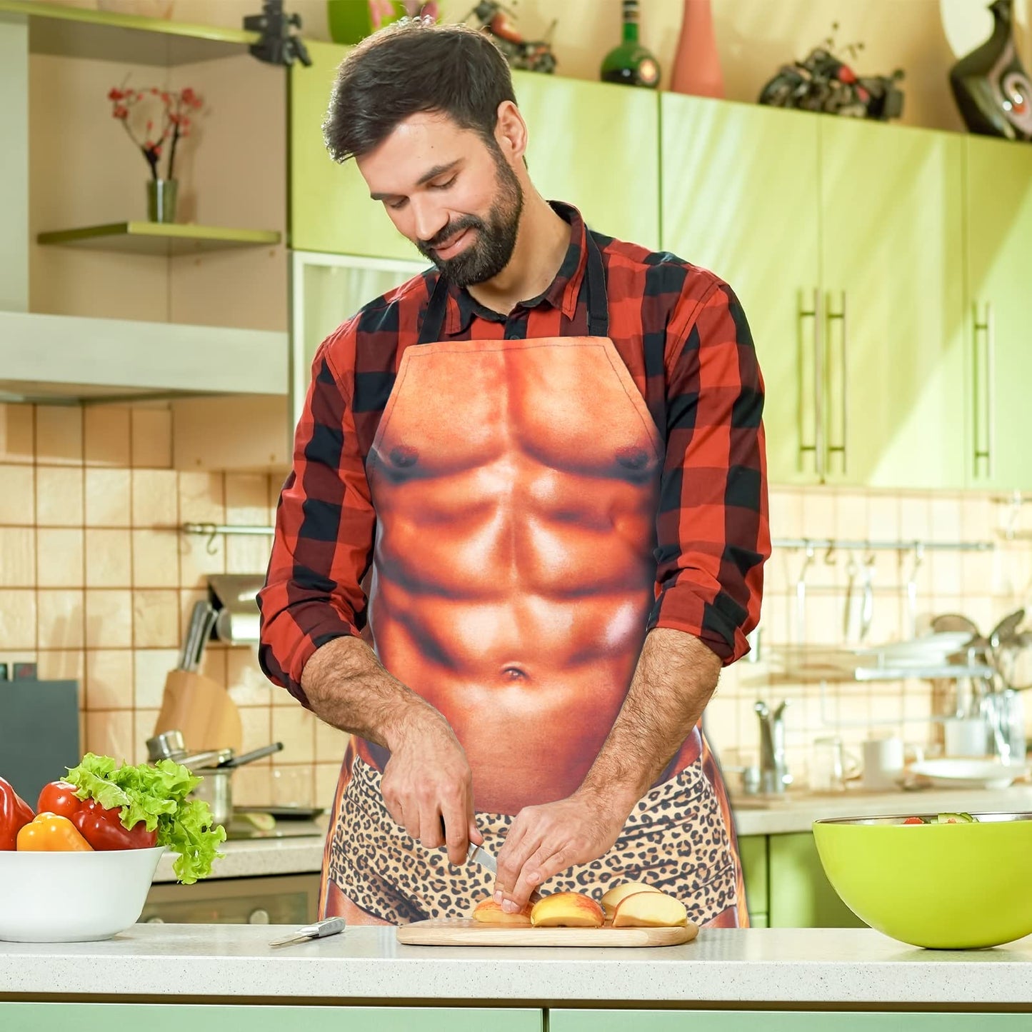 A AIFAMY Funny Men Cooking Grilling Aprons Belly BBQ Funny Gag Gifts for Christmas, White Elephant Gift Exchange