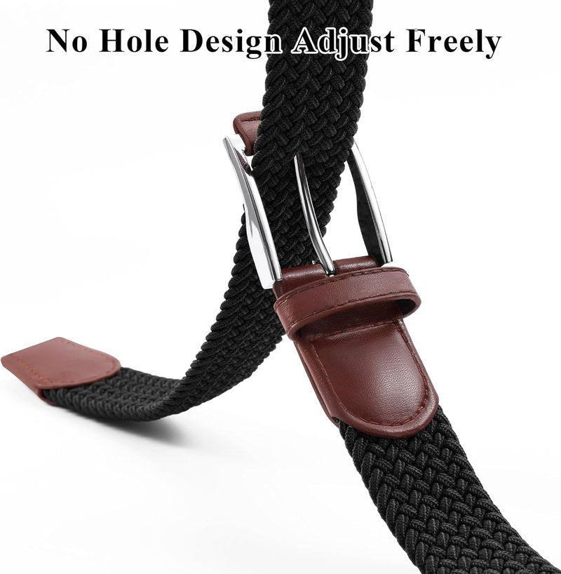 Braided Stretch Belt for Men - Elastic Woven Design for Golf, Casual Pants & Jeans