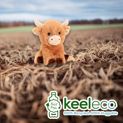 Deluxe Paws Plush Cuddly Soft Eco Toys 100% Recycled (Shaggy Highland Cow)