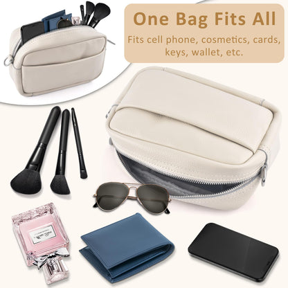 BROTOU Crossbody Bag for Women, Leather Handbag & Shoulder Bag with Adjustable Wide Strap, Chain Strap & 3-Slot Card Holder, Camera Cross Body Bag for Lady Girl Shopping Daily Use (A-Beige)