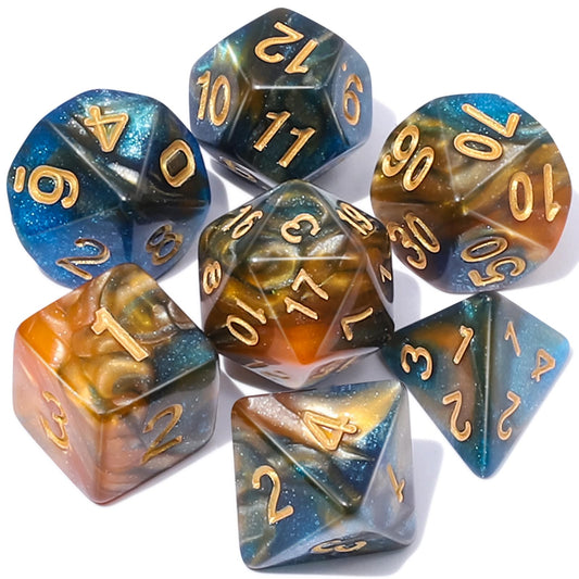 CiaraQ DND Polyhedral Dice Set with a Black Dice Bag for D&D RPG MTG Role Playing Table Games