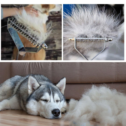 14-Blade Coat King Rake Pet Undercoat Rake,Professional Pet Dematting Comb Grooming Stripping Tool for Dogs and Cats (6.2cm)