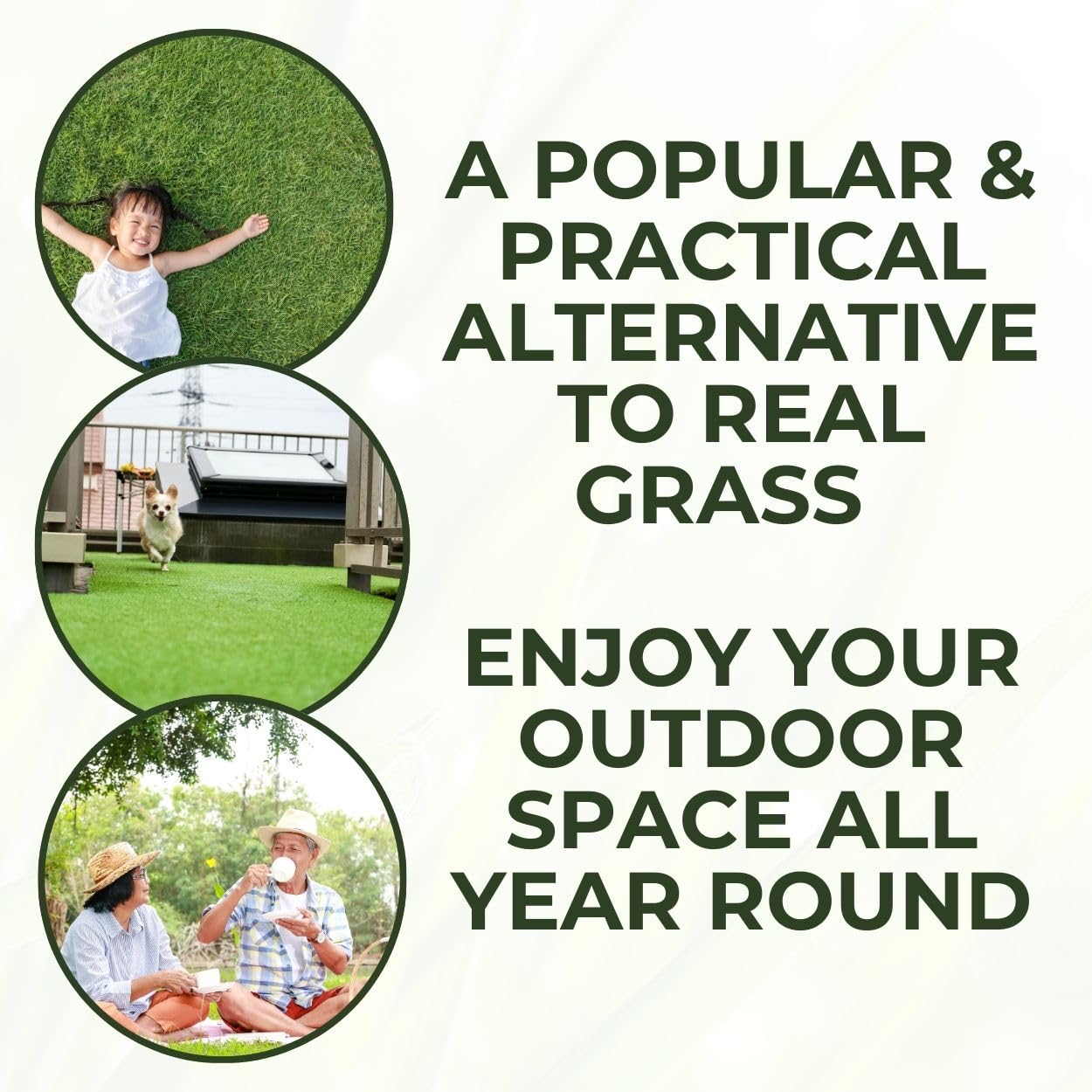 35mm Artificial Grass Natural and Realistic Looking Fake Lawn Astro Turf - 1m, 1.5m, 2m, 3m & 4m Widths - 1m x 2m