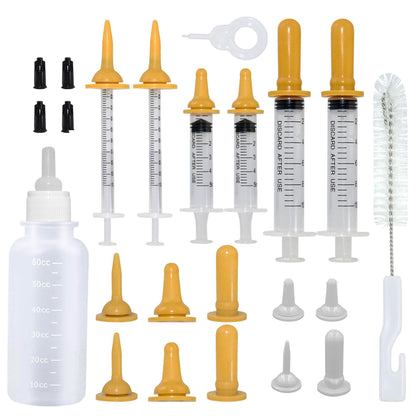 Aidiyapet Kitten Bottles, Pet Feeding Syringe Nipple Bottles, Puppy Kitten Whelping Kit, for Puppy Squirrels Rabbit and Other Newborn Pets (18Pack)